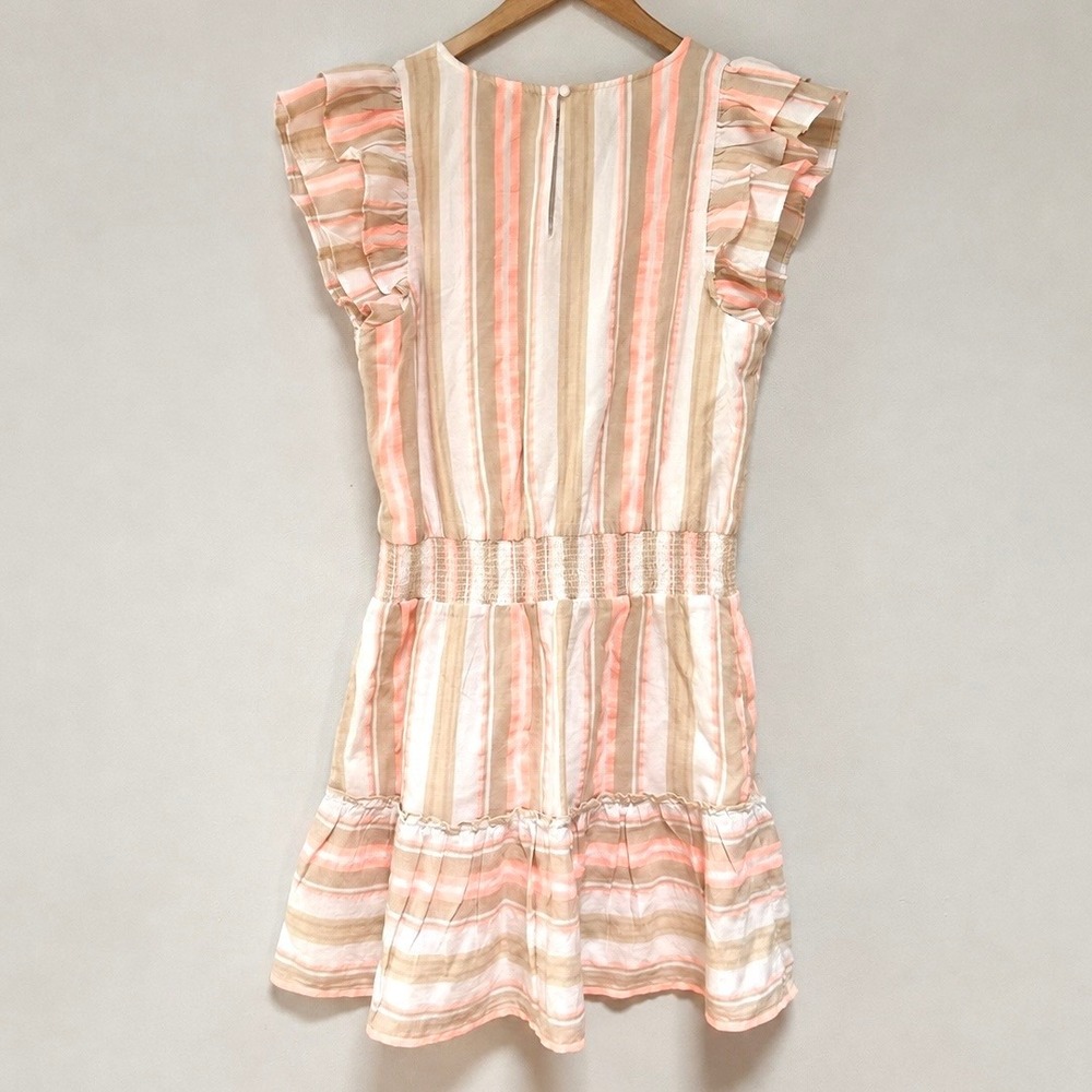 Vineyard Vines Stripe Ruffle Tiered Dress Womens S NWT Cotton Smocked Waist